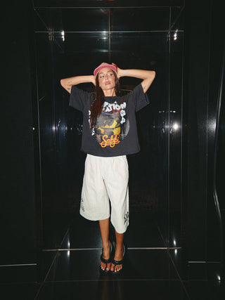 Summer Vacation Croppish Tee - Black