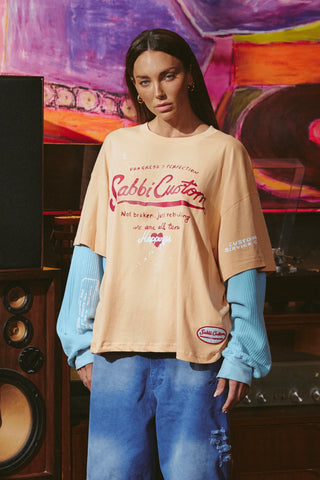 The Sabbi Custom Long Sleeve Tee - Apricot