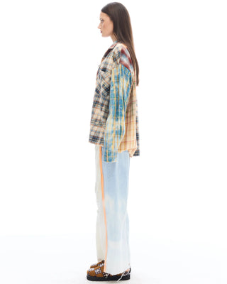 Patchwork Check Flannel Shirt 2