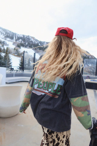 Pow Pow Long Sleeve Tee - Black