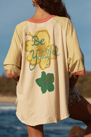 Seas The Day Raglan Tee - Mustard