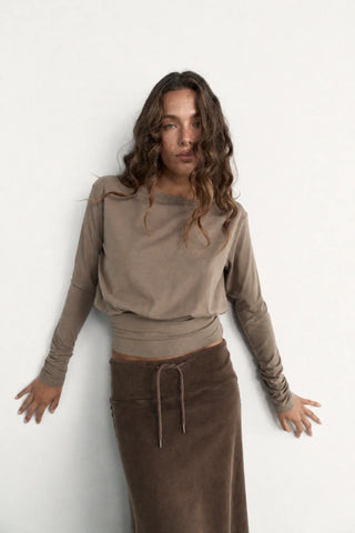 Contour Long Sleeve Top - Stone