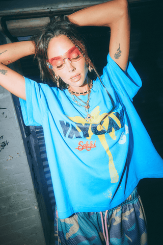 Vacay Records Tee - Blue