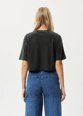 Slay Crop Tee - Stone Black