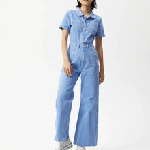 Load image into Gallery viewer, Polar Miami Denim Flared Jumpsuit - Faded Arctic
