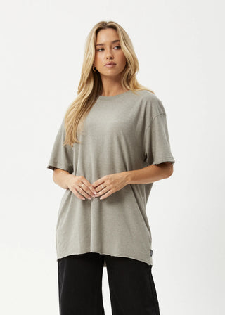 Slay Oversized Hemp Tee - Olive