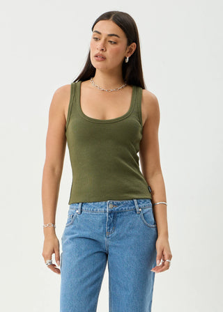 Layden Rib Singlet - Deep Olive