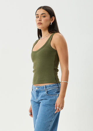 Layden Rib Singlet - Deep Olive