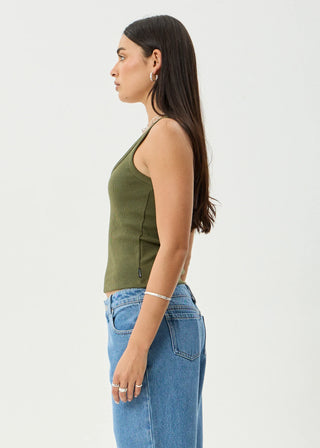 Layden Rib Singlet - Deep Olive