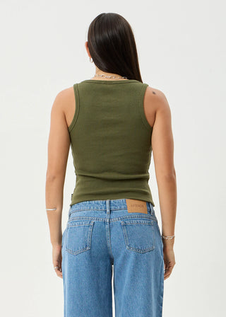 Layden Rib Singlet - Deep Olive