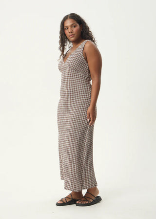 Tully Seersucker Maxi Dress - Base Burgundy Check