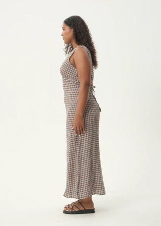 Tully Seersucker Maxi Dress - Base Burgundy Check