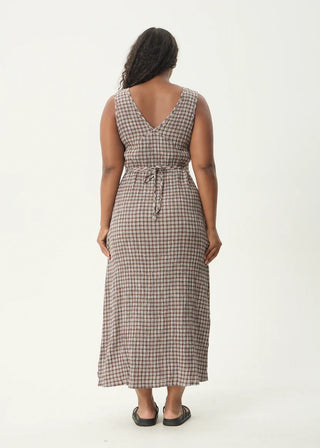 Tully Seersucker Maxi Dress - Base Burgundy Check
