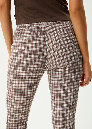 Base Seersucker Flare Pant - Coffee Check