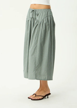 Pinned Midi Skirt - Sycamore Stripe