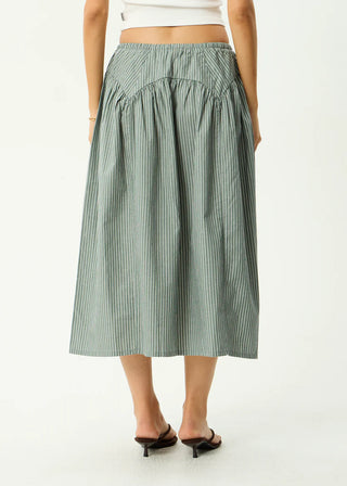 Pinned Midi Skirt - Sycamore Stripe