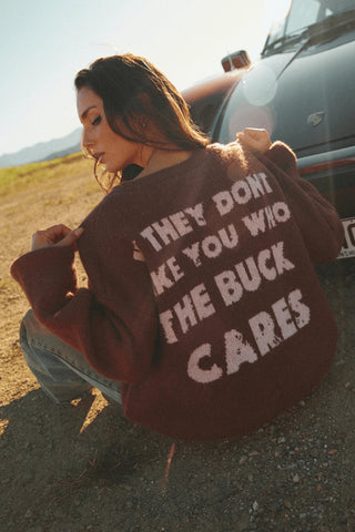 Who The Buck Cares Knit - Blush