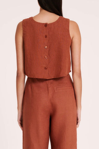 Amani Linen Top - Amber - Nude Lucy - The Soho Movement