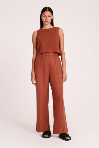 Amani Linen Top - Amber - Nude Lucy - The Soho Movement