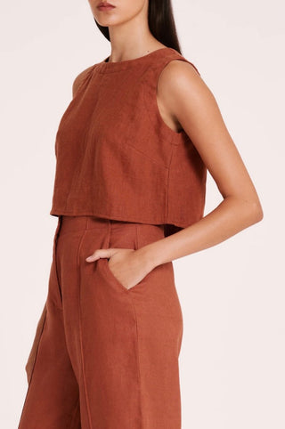 Amani Linen Top - Amber - Nude Lucy - The Soho Movement