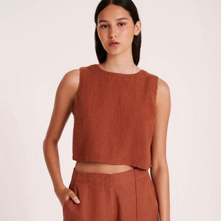 Amani Linen Top - Amber - Nude Lucy - The Soho Movement