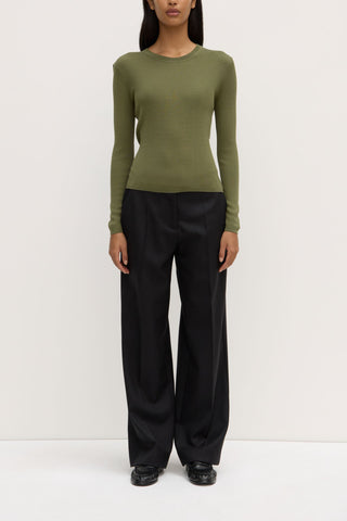 Amira Long Sleeve Knit Tee - Tarragon - Long sleeve tops - Assembly Label - The Soho Movement