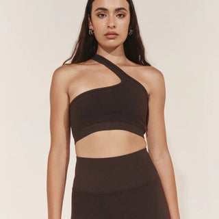 Asym Off Centre Crop - Dark Brown - Pinky & Kamal - The Soho Movement