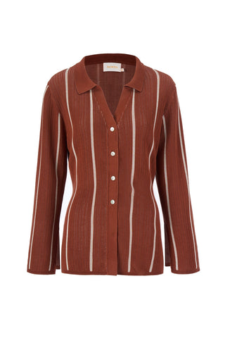 Briar Knit Shirt - Tuscan - Long sleeve tops - Sancia - The Soho Movement
