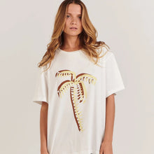 Load image into Gallery viewer, Palm Tree Boyfriend Tee - Butter/Chocolate
