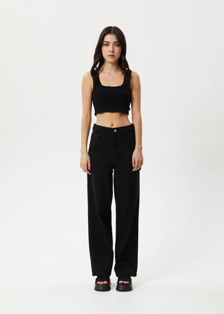 Chia Organic Rib Cropped Tank - Black - Tanks - Afends - The Soho Movement
