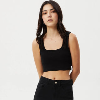 Chia Organic Rib Cropped Tank - Black - Tanks - Afends - The Soho Movement