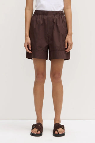 Cleo Longline Poplin Short - Ganache - Shorts - Assembly Label - The Soho Movement
