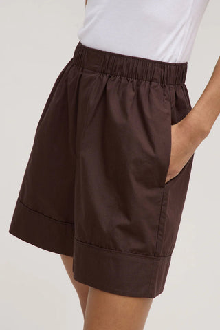 Cleo Longline Poplin Short - Ganache - Shorts - Assembly Label - The Soho Movement
