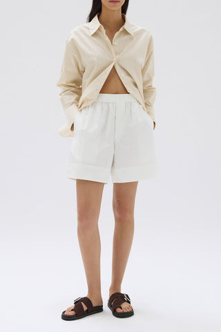 Cleo Longline Poplin Short - White - Shorts - Assembly Label - The Soho Movement