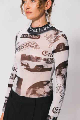 Collage Mesh Long Sleeve Top - Long sleeve tops - Something Very Special - The Soho Movement