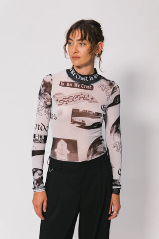 Collage Mesh Long Sleeve Top - Long sleeve tops - Something Very Special - The Soho Movement