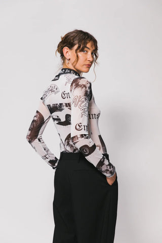 Collage Mesh Long Sleeve Top - Long sleeve tops - Something Very Special - The Soho Movement