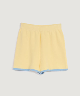 Contrast Knit Shorts - Butter/Blue - Shorts - Holiday shop. - The Soho Movement