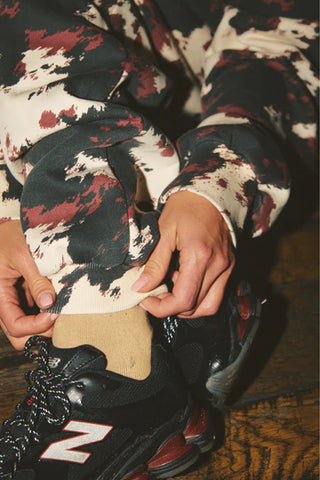 Cow Print Cuffed Sweat Pants