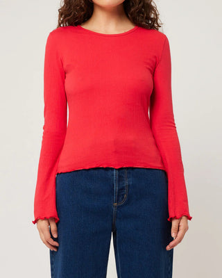 Crinkle Long Sleeve - Crimson - Long sleeve tops - Rollas - The Soho Movement