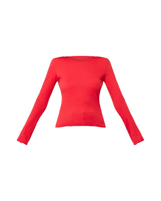 Crinkle Long Sleeve - Crimson - Long sleeve tops - Rollas - The Soho Movement