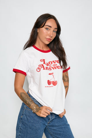 Love Is The Answer Tee - White/Red