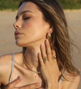 Darci Gold Earrings - Earrings - Indigo and Wolfe - The Soho Movement
