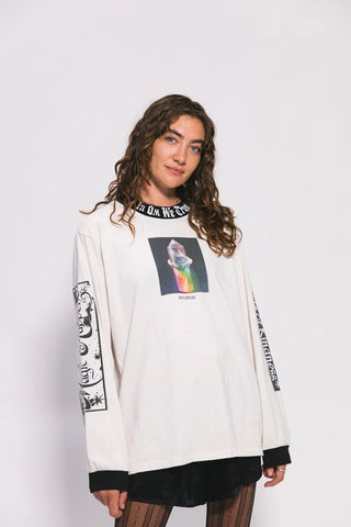 Deep Seated Desire Long Sleeve Tee - White - Long sleeve tops - Something Very Special - The Soho Movement