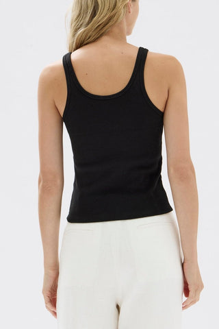 Drew Rib Tank - Black - Tanks - Assembly Label - The Soho Movement