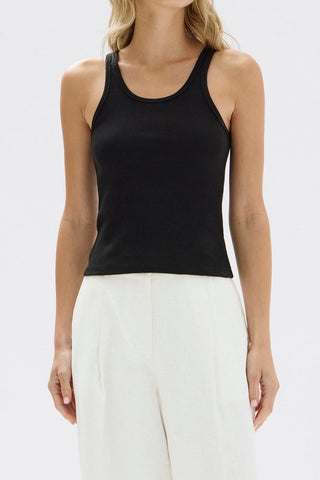 Drew Rib Tank - Black - Tanks - Assembly Label - The Soho Movement