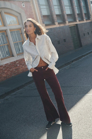 Eastcoast Flare Baby Cord - Oxblood - Jeans - Rollas - The Soho Movement