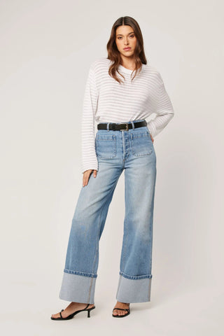 Edgar Long Sleeve Tee - White - Long sleeve tops - Rollas - The Soho Movement