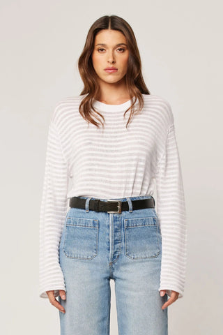 Edgar Long Sleeve Tee - White - Long sleeve tops - Rollas - The Soho Movement