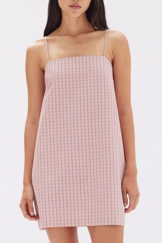 Emile Seersucker Mini Shift - Pomello Check - Dresses - Assembly Label - The Soho Movement